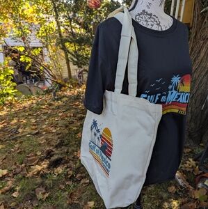 NWT ⚜️🌞🌊 GULF OF MEXICO 🌊🌞⚜️ Cotton TOTE & TEE Bundle 🌿PEACE GARDEN DESIGNS